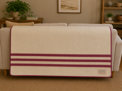MacAusland Wool Blanket Queen Cream/Stripe🍁