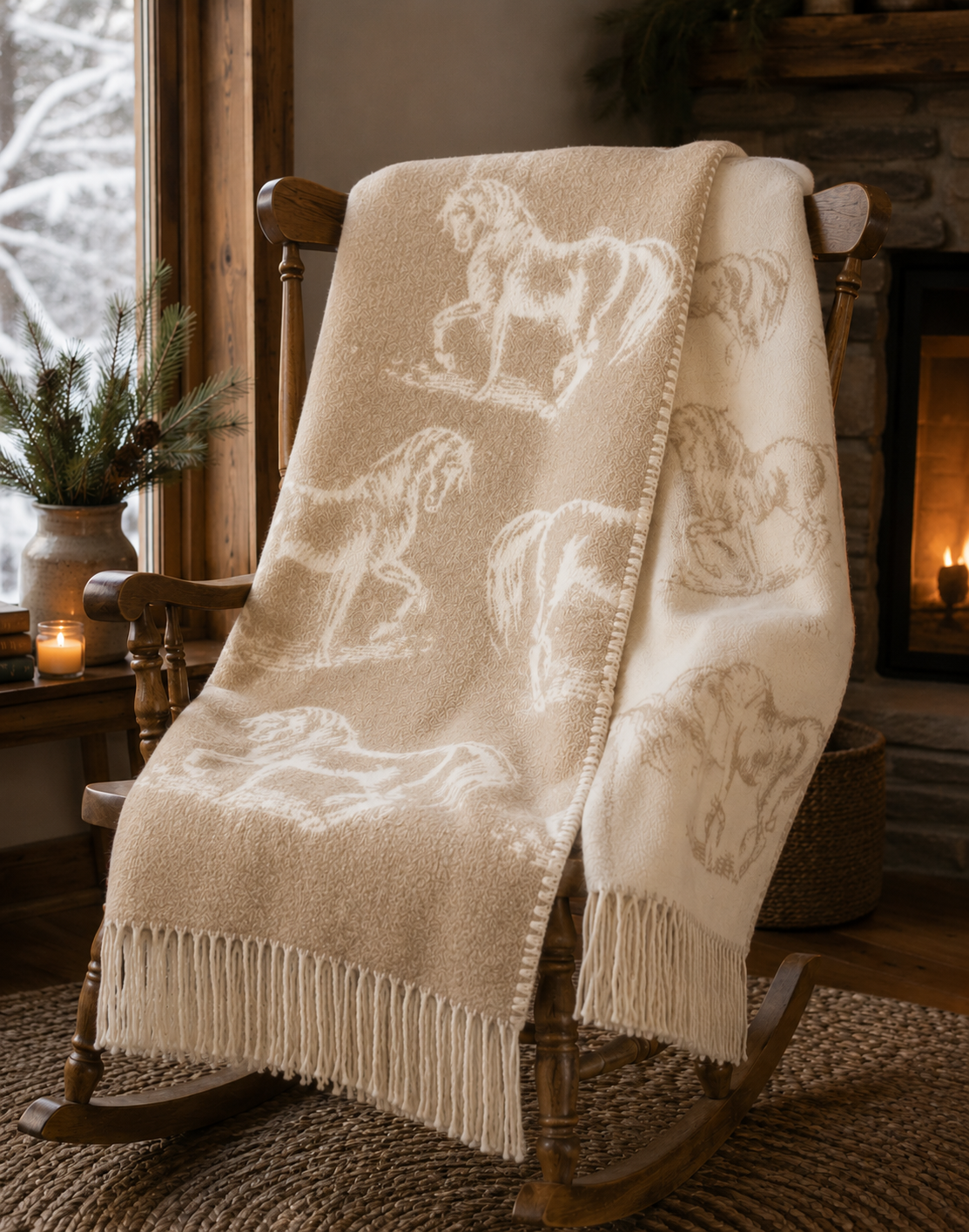 Wool Throw Horse