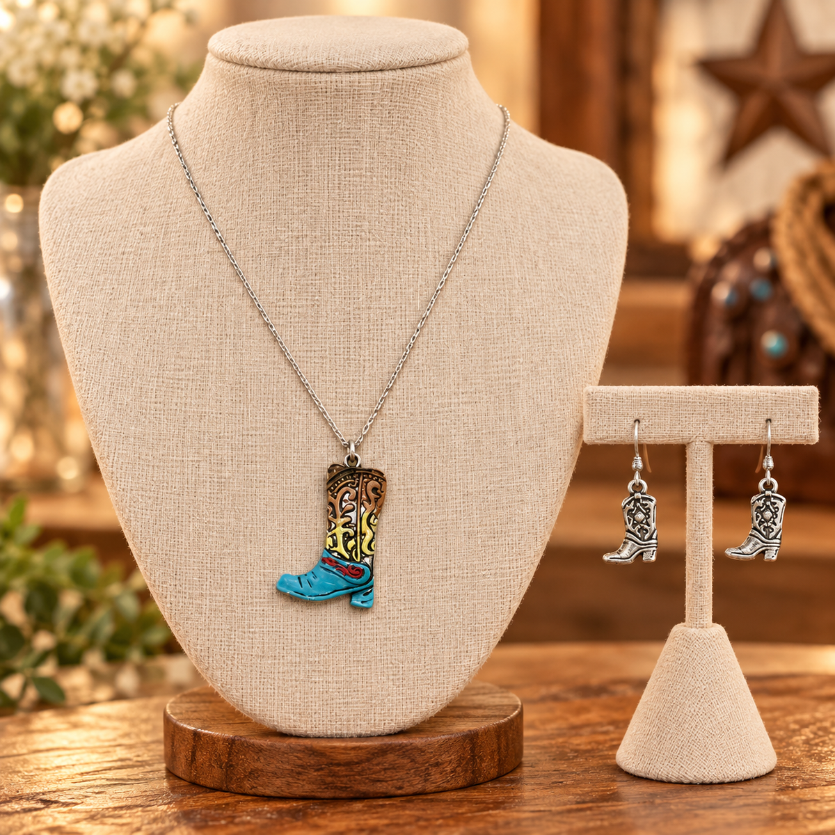 Necklace Set Boots Western