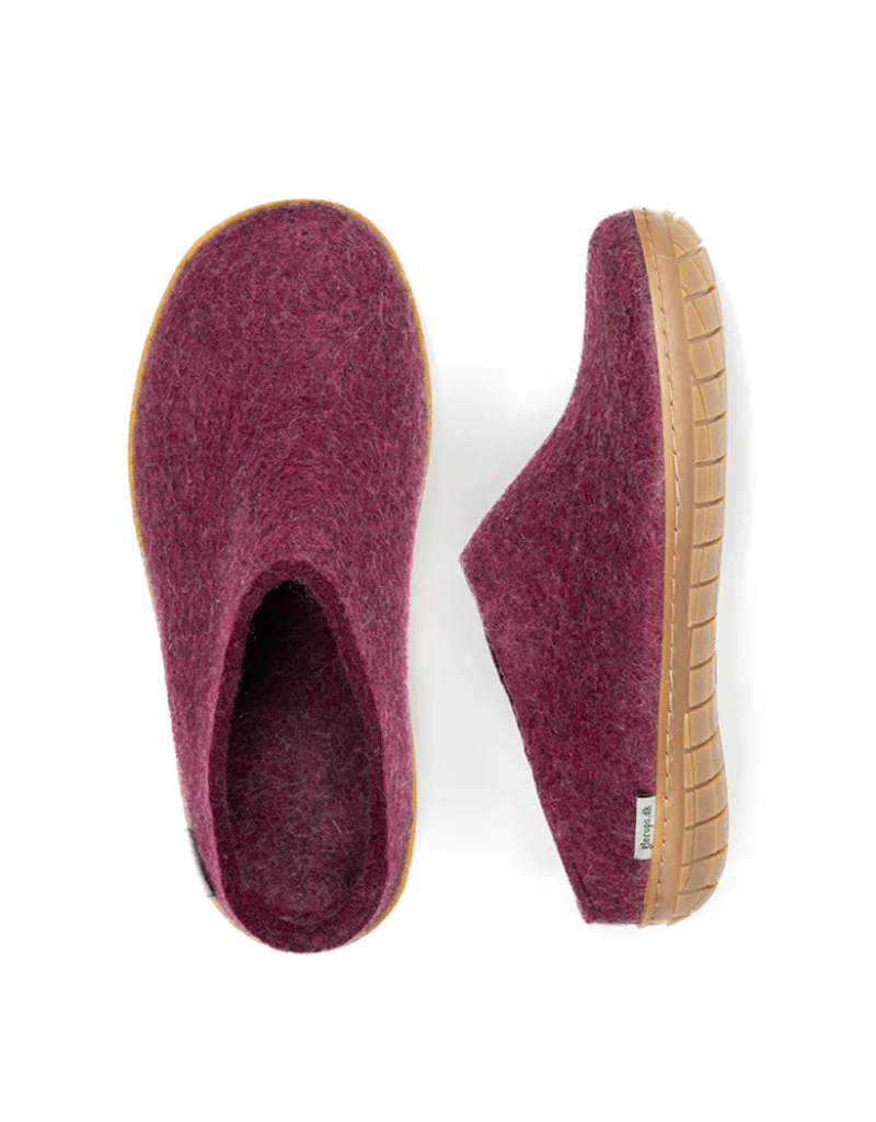 Glerup Men's Slip On Rubber Bottom Slipper