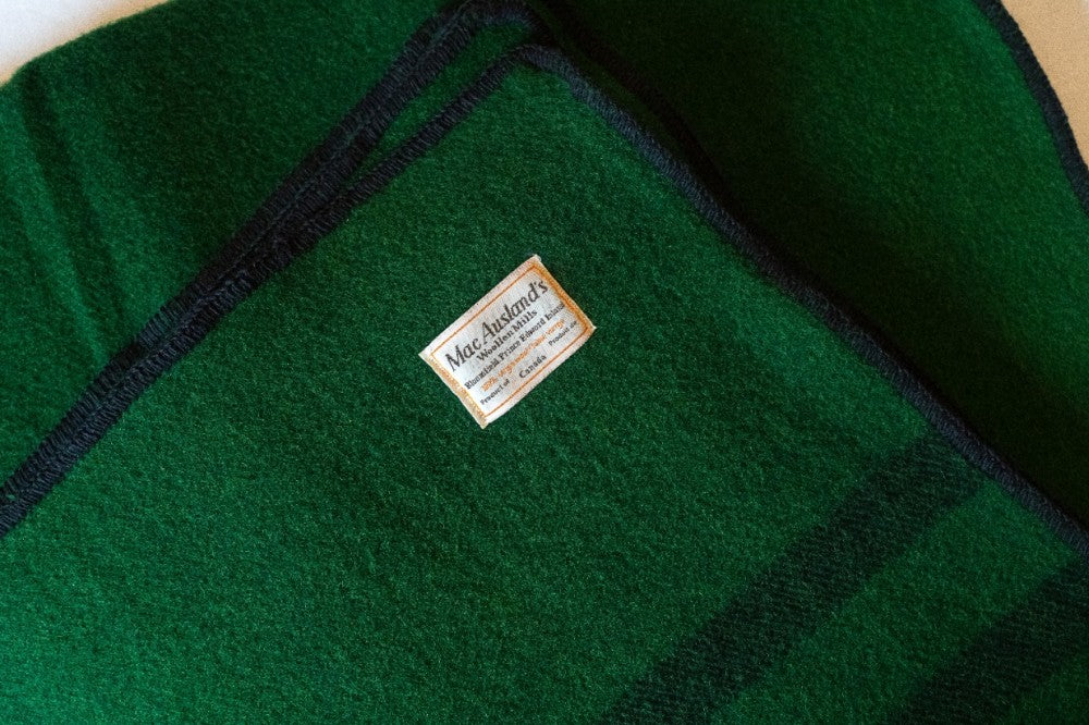 MacAusland Wool Blanket Queen Solid/Stripe🍁