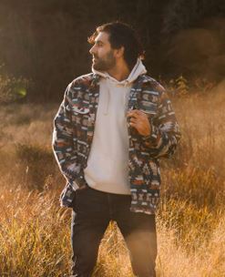 Men's Shacket Blue Aztec