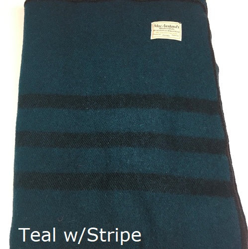 MacAusland Wool Blanket Queen Solid/Stripe🍁