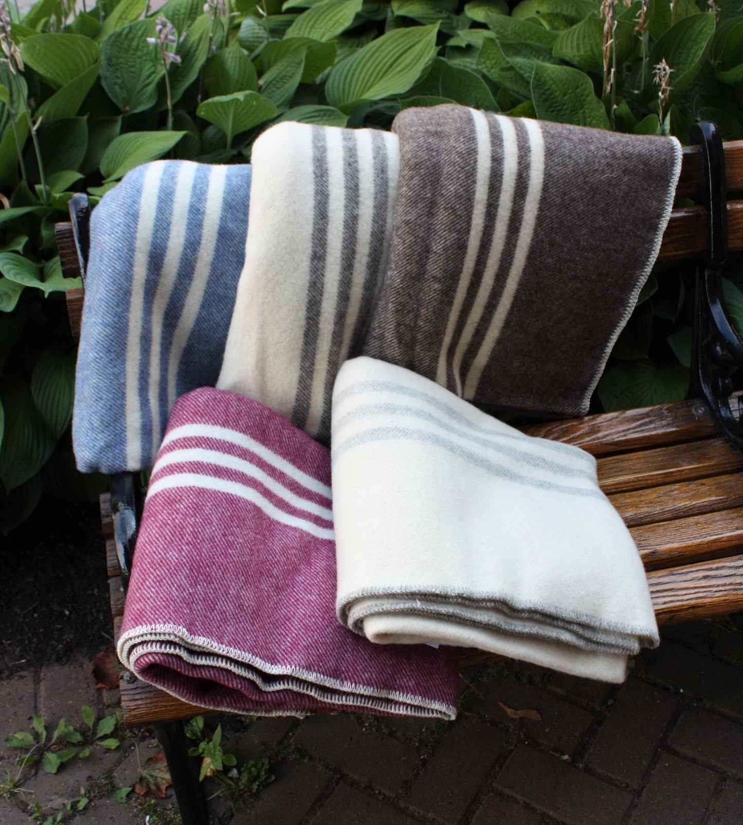 MacAusland Wool Blanket Queen Cream/Stripe🍁