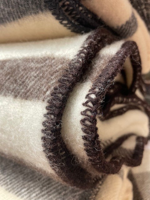 MacAusland Wool Blanket Queen Cream/Stripe🍁