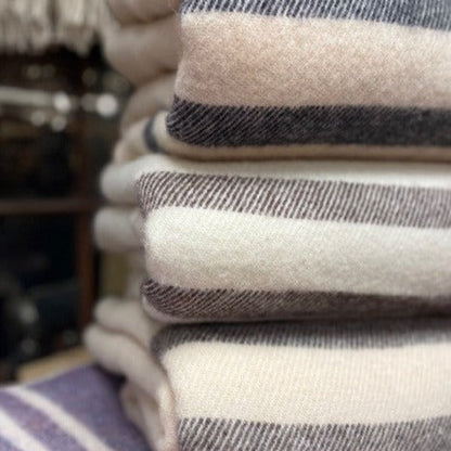 MacAusland Wool Blanket Queen Cream/Stripe🍁