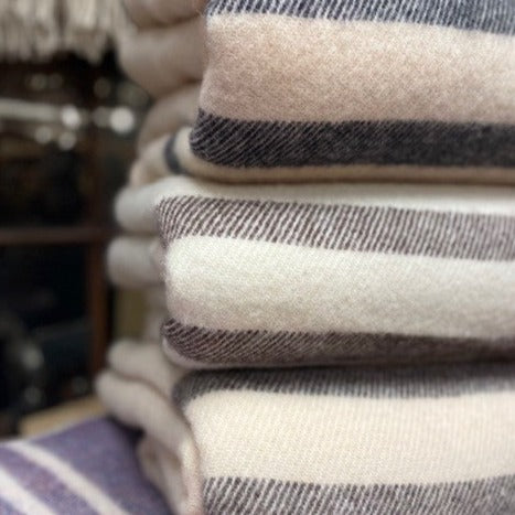 MacAusland Wool Blanket Queen Cream/Stripe🍁
