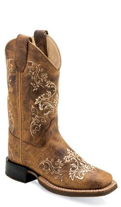 Boot Old West Wide Square Toe Youth