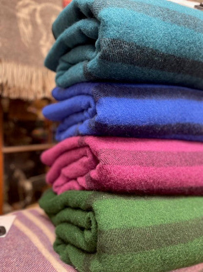 MacAusland Wool Blanket Queen Solid/Stripe🍁