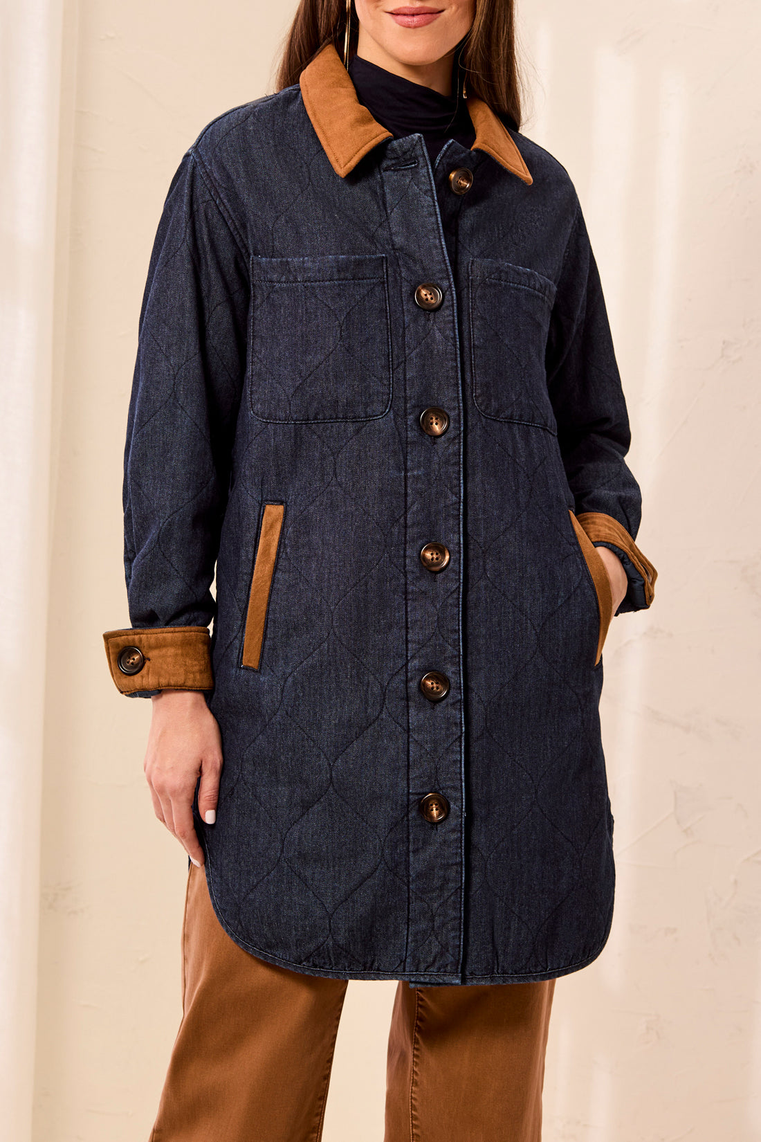 Tribal Jacket Jean Quilt Suede