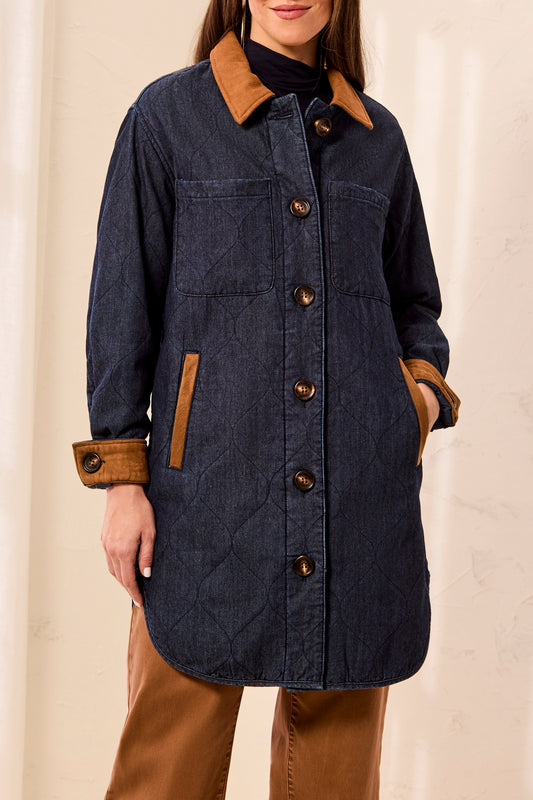 Tribal Jacket Jean Quilt Suede