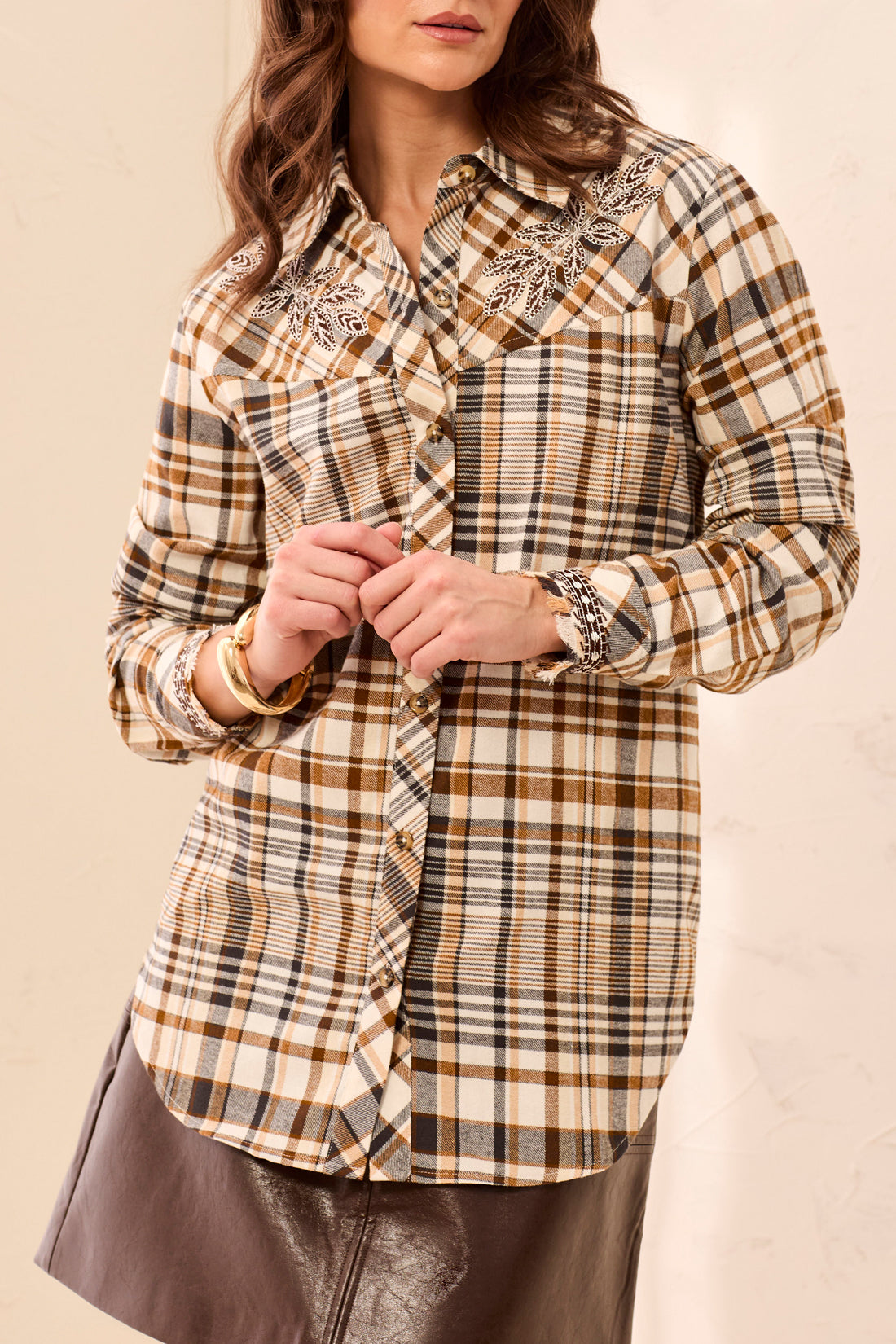 Tribal Shirt Embroidered Yoke