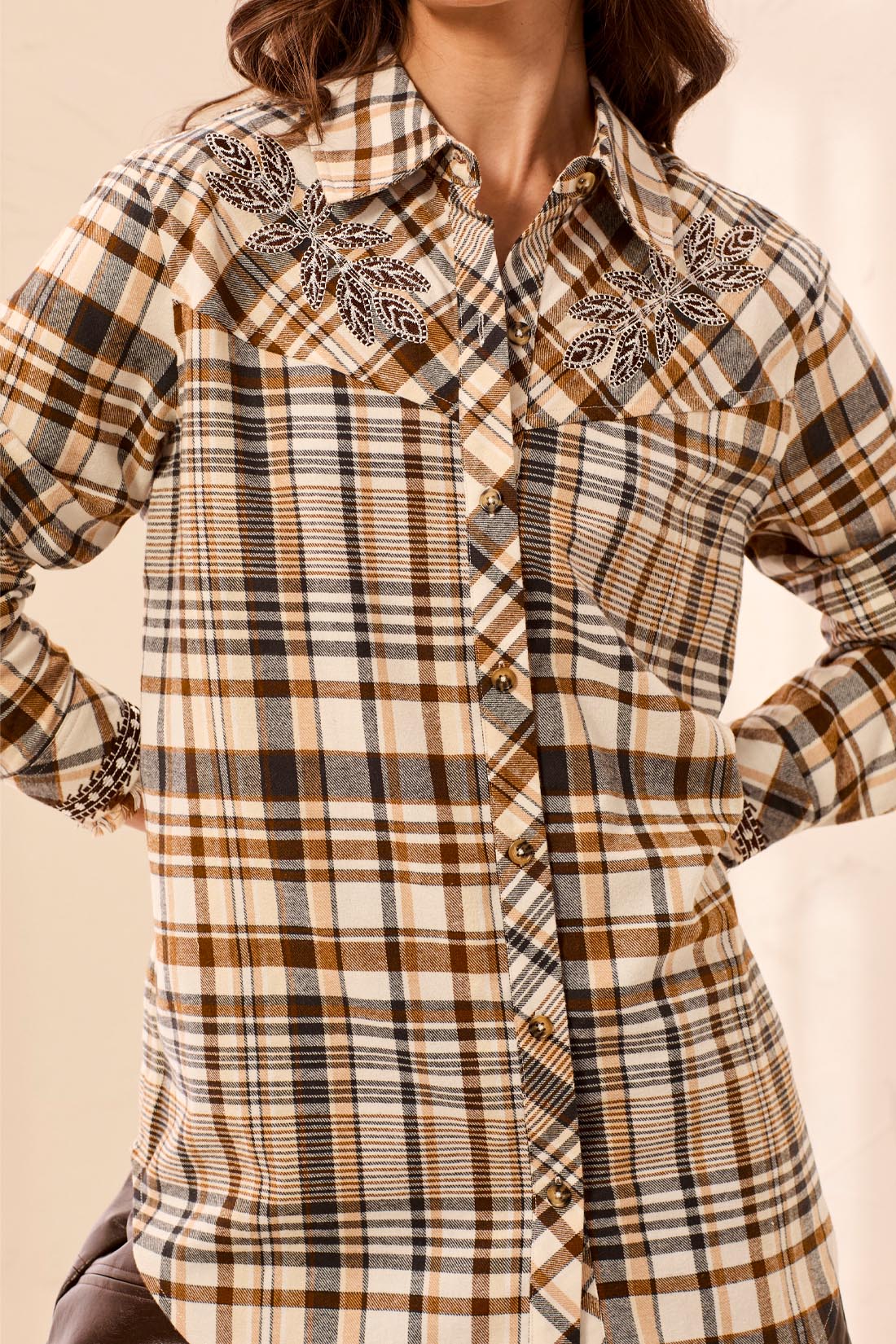 Tribal Shirt Embroidered Yoke
