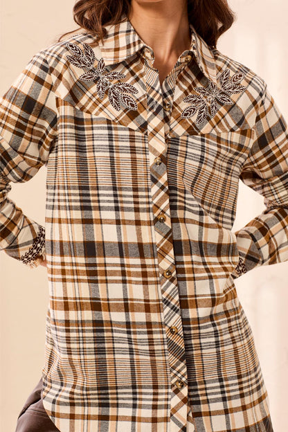Tribal Shirt Embroidered Yoke