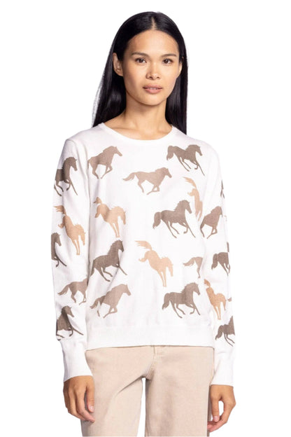 Pink Martini Knit Sweater Horses SALE